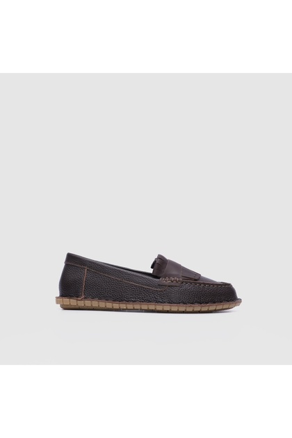 Kahverengi Kadın Smart Casual Tassel Loafer Ayakkabı [TG060363]