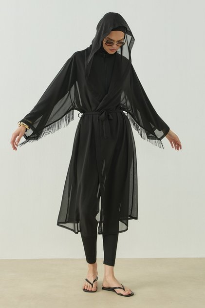 Hooded Pareo Black