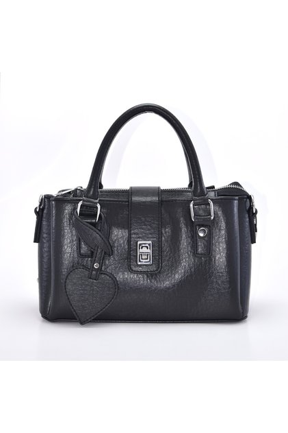 Women's Handbag with Lock Detail, Shoulder Strap, Daily Bag with Heart Charm