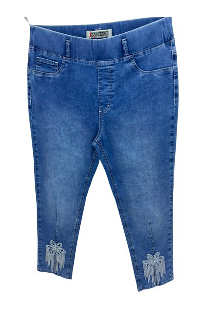 Plus Size Stoned Denim Women's Trousers