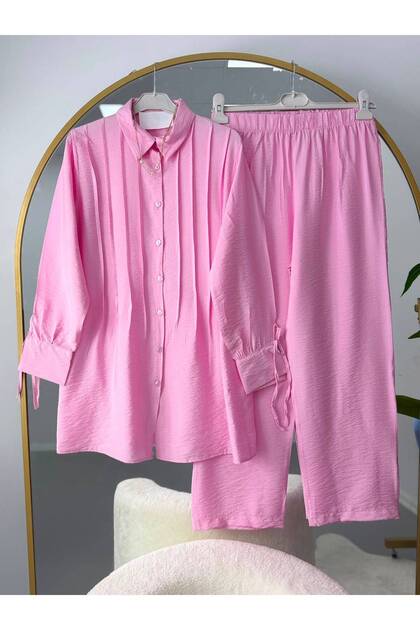 Pile Detailed Shirt and Trouser Set