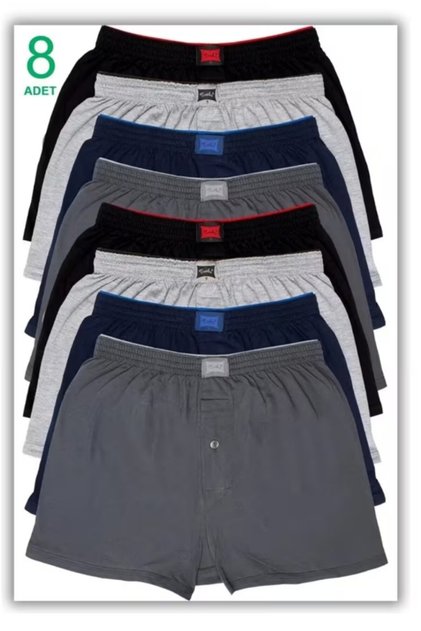 Tutku 8-Pack Men's Boxers, Black Color, Cotton, Comfortable, Front Buttoned
