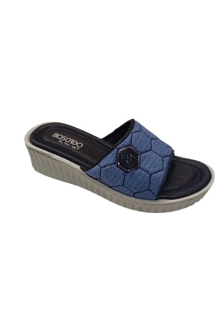 Black Denim Patterned Orthopedic Slippers