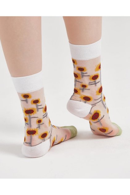 Japanese Korean Style Transparent Patterned Women's Socks