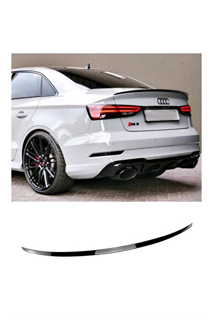 Audi A3 Bagaj Üstü İnce Pianoblack Spoiler S Style 2013-2020 8V Uyumlu İthal Abs Plastik