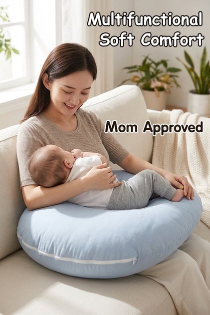 1 Cotton Adjustable Nursing Pillow Arm Back Support Removable Washable Cover