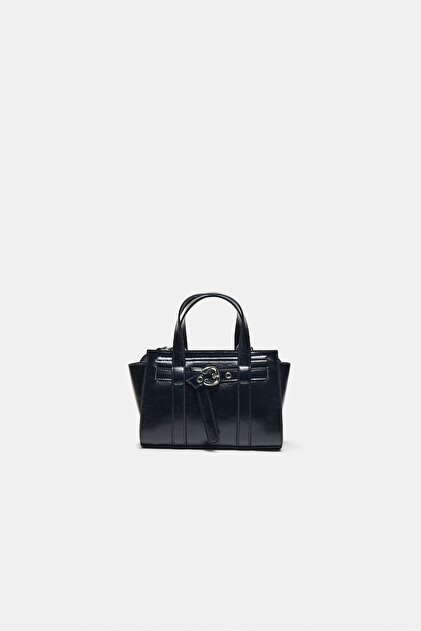 Tokalı mini tote çanta