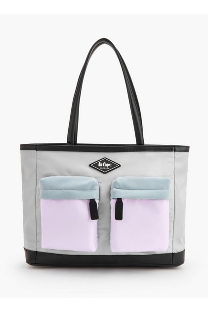 Colourblock Tote Bag with Zip Closure