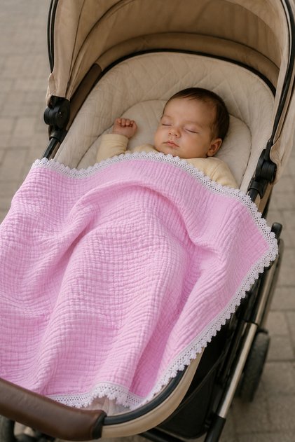 Guipure 4 Layer Muslin Baby Blanket (80X110)