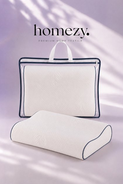 Visco Pillow with Neck Support | 40X60Cm Diamond Visco Pillow with Special Bag and Orthopedic Neck Support