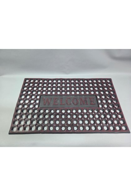 Red Color Rubber Welcome Mat - Non-Slip Base Indoor and Outdoor Entrance Mat
