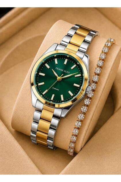 Steel Cord 30 Mt Water Resistant Special Design Women Wrist Watch + Bracelet Vs.Blkt.1167
