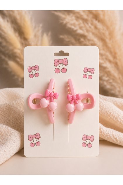 Set of 2 Cherry Hairpin Buckles Cute Hair Accessory