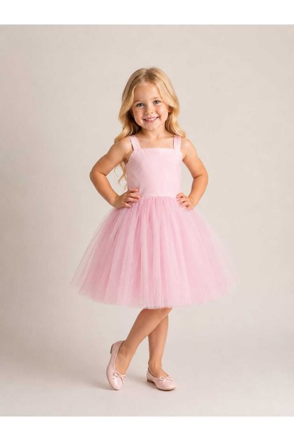 Girl's Tulle Bow Special Occasion Graduation and Birthday Dress