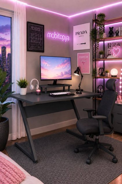Alpha Oyuncu Masası Antrasit | Gaming ve Bilgisayar Masası 120x60x76 cm