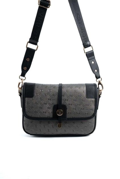 Platinum - Women's Crossbody Bag with Black Logo Sp1182