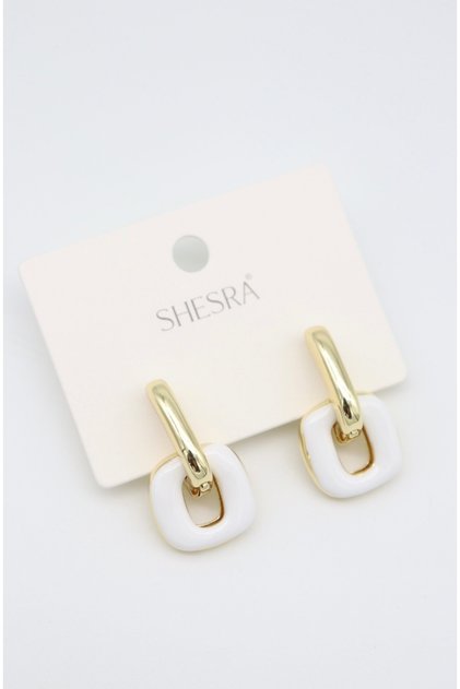 Vip Gold&White Square Design Modern Tarnish Resistant Steel Stylish Earrings 25mm