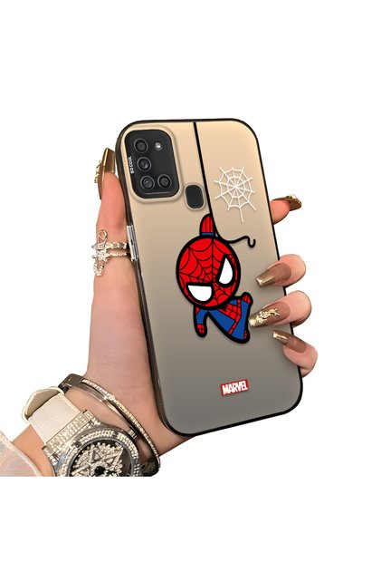 Samsung Galaxy A21S Compatible Silicone Edge Hard Back Case Couple Phone Case Spider Man Patterned
