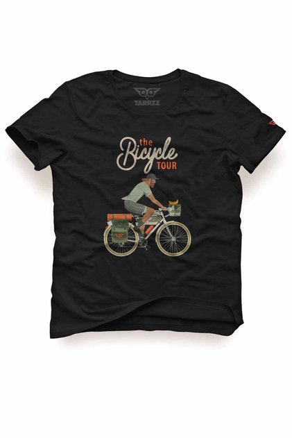 Unisex 100% Cotton Regular Fit Biker Printed T-Shirt - Bicycle Tour Design T-Shirt