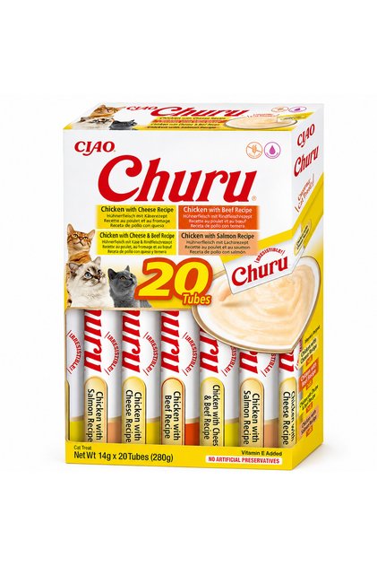 Ciao Churu Recompense Cremoase pentru Pisici, Mix 4 Rețete cu Pui, 20 x 14 g