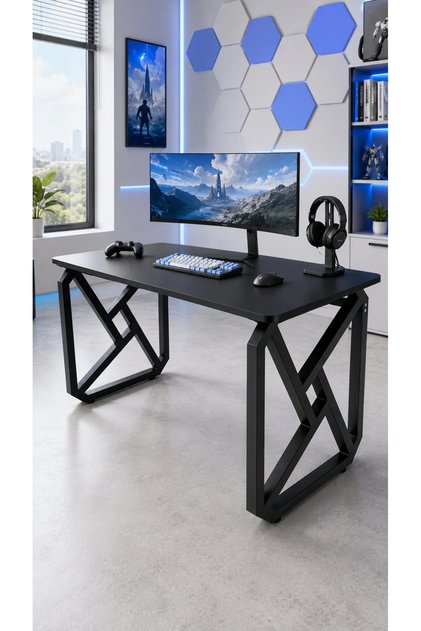 120x60 Gaming Oyuncu Masası Metal Ayaklı Bilgisayar Masası
