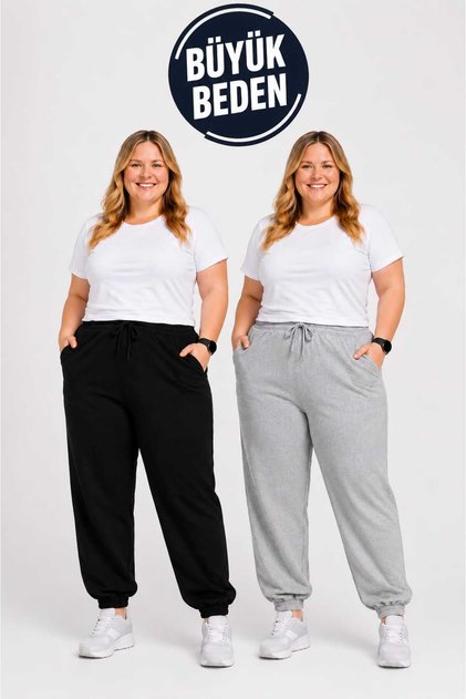 2 Lİ SET XS-7XL ARASI BÜYÜK BEDEN MEGAFİT EŞOFMAN ALTI