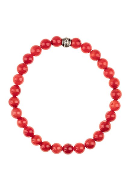 Coral natural stone bracelet (7mm sphere cut)