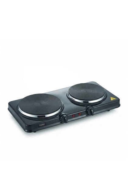 2500W Ceramic Double Hotplate Rust Proof Body With Dual Temperature Controls | PR81405 - Black