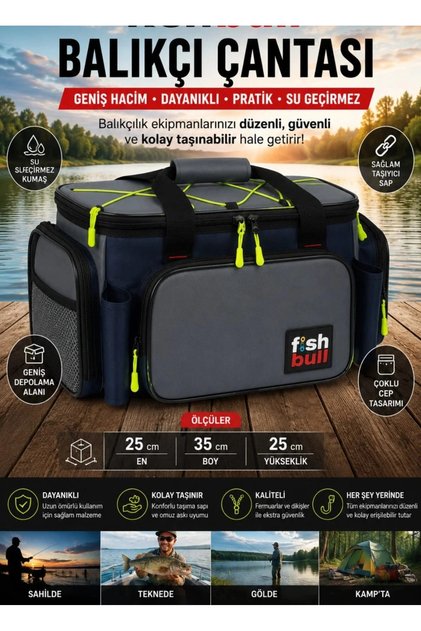 Fish Bull Cepli Balıkçı Çantası Gri renk