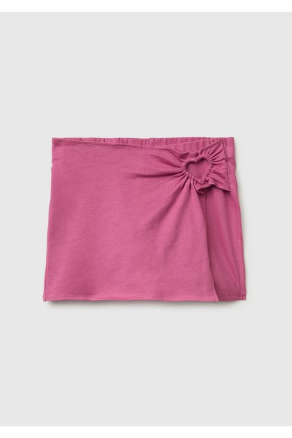 Girl's Dusty Rose Short Skirt with Heart Detail on the Front