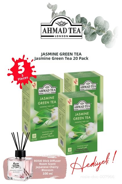 Jasmine Flavored 3-Pack Green Tea 20-Pack and Room Fragrance