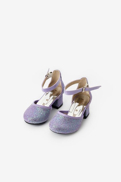 Lilac Glitter Heeled Girls' Shoes