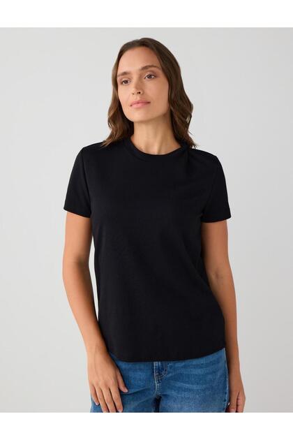 Black Crew Neck Basic Short Sleeve T-Shirt