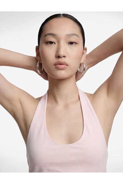 Halter Neck Sleeveless Cotton Crop Blouse