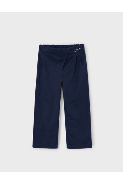 Kız Çocuk Kadife Beli Toka Detaylı Pantolon 2-10 Yaş LACİVERT