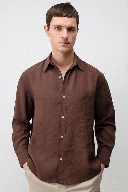 Coffee Modal Blend Relax Fit Men's Shirt