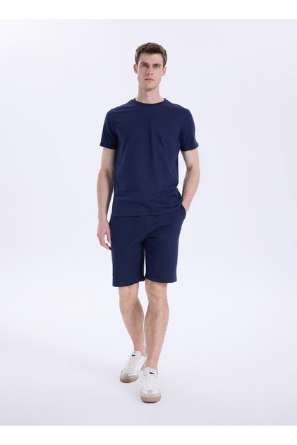 Limon Lacivert Erkek Sweat Şort L6SM-SRT9523