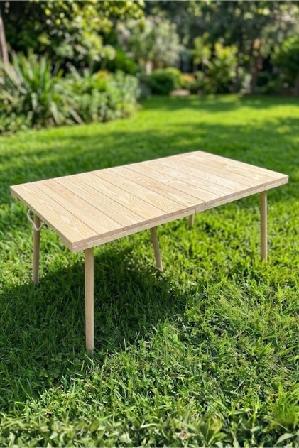 Ahşap El Yapımı Katlanabilir Kamp Masası 50x100 cm Piknik Masası Taşınabilir Portatif Masa Outdoor Balkon Bahçe Kamp Ekipmanı