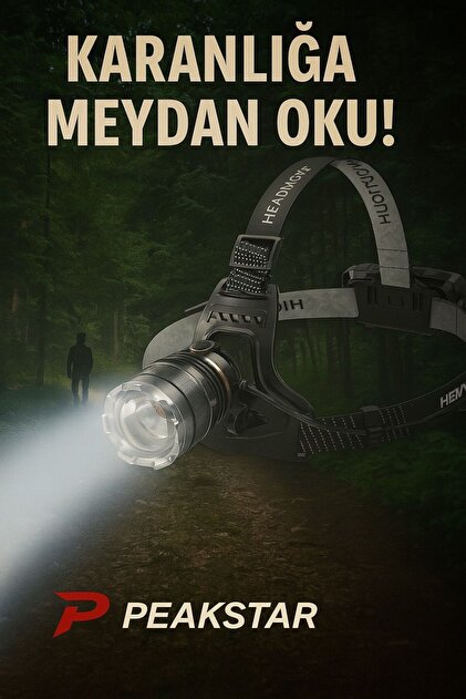PeakStar PS-8002 Sensörlü Zoomlu Profesyonel 3000 Lümen Xhp50 Led