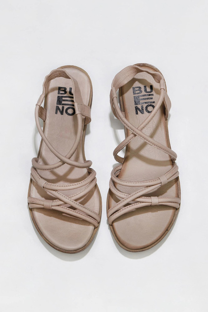 Gray Leather Women's Sandals 01Wu3004