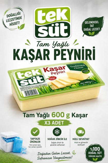 Tam Yağli Kasar 600 gr x 3 adet