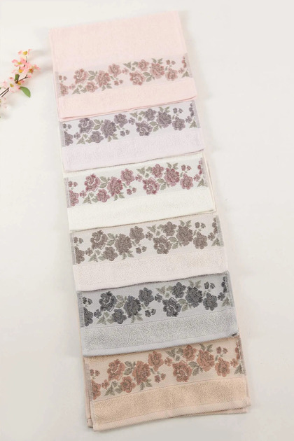 Nurpak 30X50 Gülizar Kitchen Towel | 6 Pieces | 100% Cotton | Soft Textured | Daily, Gift & Dowry Items
