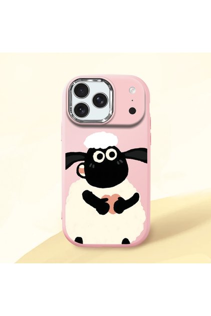iPhone 17 Pro Max Compatible Shock-Absorbing Camera Protected Pink Silicone Case Kuzu Patterned