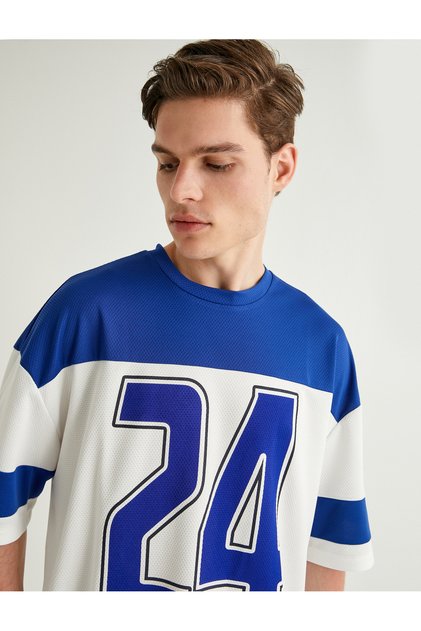 Oversize T-Shirt College Printed Crew Neck Short Sleeve