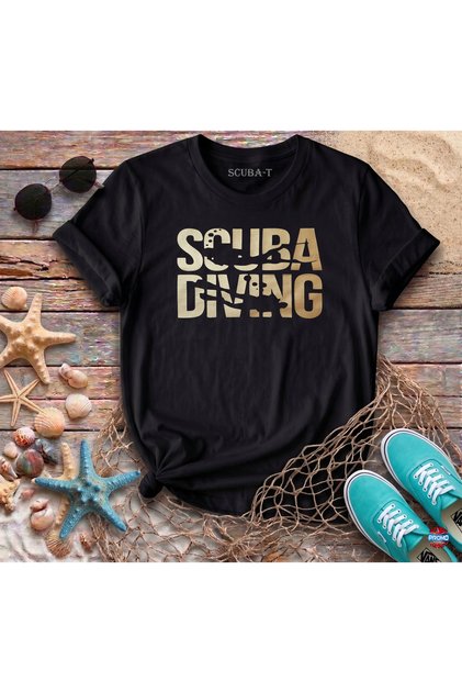 Scuba Diving Diving Themed Black T-Shirt