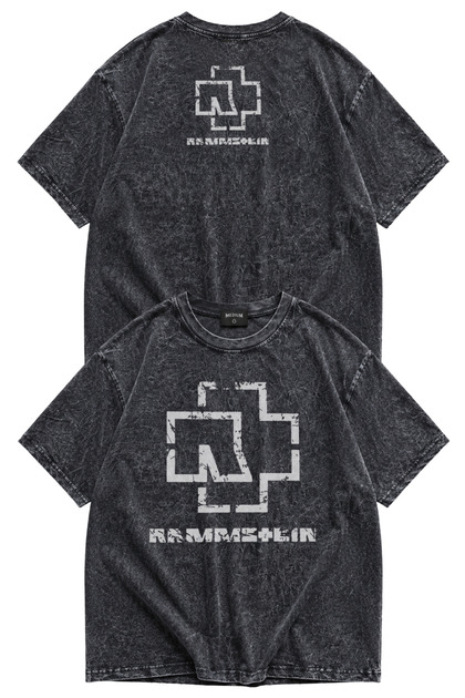Unisex Rammstein Ense εμπριμέ πλενόμενο μπλουζάκι, Vintage μπλουζάκι με θέμα την υπερμεγέθη ροκ μπάντα