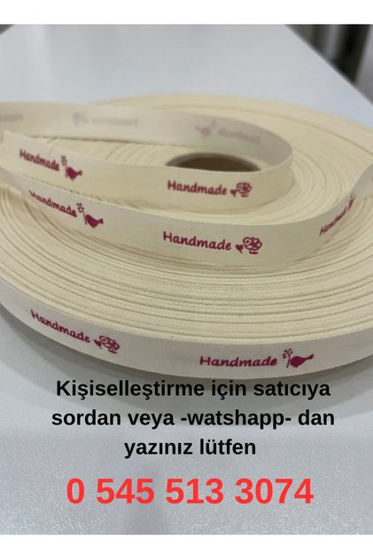 Pamuklu KİŞİSELLEŞTİRİLEBİLEN 2,5 cm en ve 5 mt (100 ETİKET +-) uzunluk Etiketler ve Şeritler,