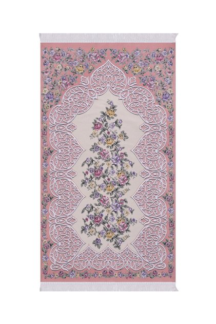 Somon Floral Desen İpeksi Goblen Seccade