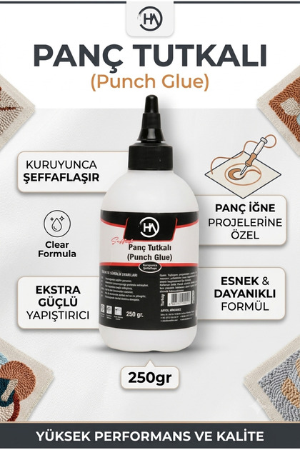 250 Gr Şeffaf Panç Tutkalı Punch Glue Güçlü Yapıştırıcı El İşi ve Hobi Tutkal