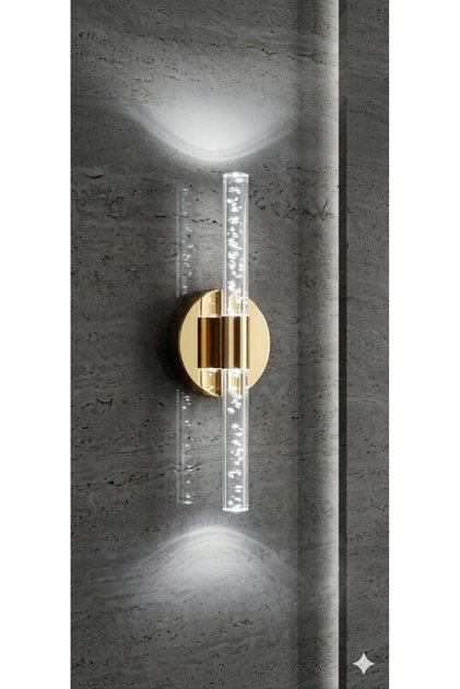 Bubbleflux Small 31 cm Modern Design Led Sconce - Wall Lamp - Gold - Electric - Remote Controlled - White Led